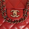 CHANEL quilted red leather bag