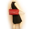 CHANEL quilted red leather bag