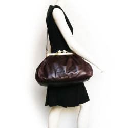 Sac MIU MIU bordeaux cuir lisse