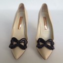 RUPERT SANDERSON T39 beige leather pumps