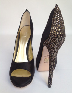 Escarpins en satin noir VERSACE T 38