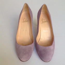 Escarpins en daim violet CHRISTIAN LOUBOUTIN T37,5