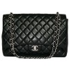 Sac CHANEL Maxi Jumbo cuir d'agneau lisse noir