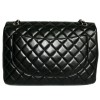 Sac CHANEL Maxi Jumbo cuir d'agneau lisse noir