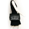 Sac CHANEL Maxi Jumbo cuir d'agneau lisse noir