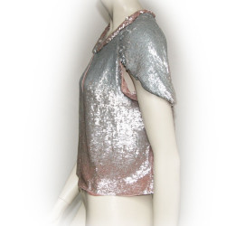 Gilet MAURIZIO PECORARO T 40 IT sequins argentés