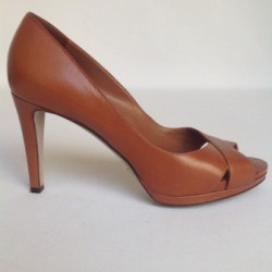 Escarpins en cuir marron SERGIO ROSSI T37,5