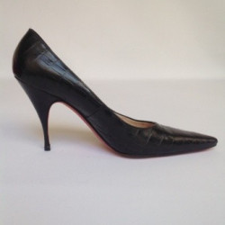 Escarpins en cuir noir imitation python CHRISTIAN LOUBOUTIN T38