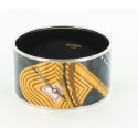 Extra large HERMES bracelet "Click Clack polka Palladium"