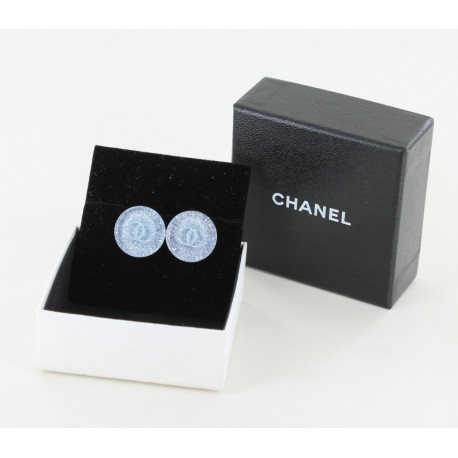 clips d'oreille CHANEL bleus