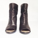 Boots compensées CHANEL T 37.5 cuir noir