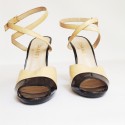 Black and beige heels 40.5 two-tone CHANEL sandals