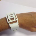 Bracelet CC and White Leather CHANEL