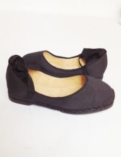 ballerines HERMES t 40 noires en toile 