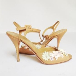 Sandales à talons VALENTINO T39.5 beige fleurs