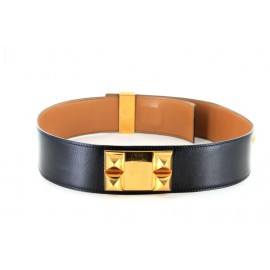 Ceinture médor HERMES noire T72