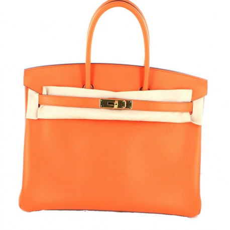 Birkin HERMES B35 orange epsom doré