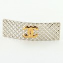 Quilted CHANEL silver hair Barrette