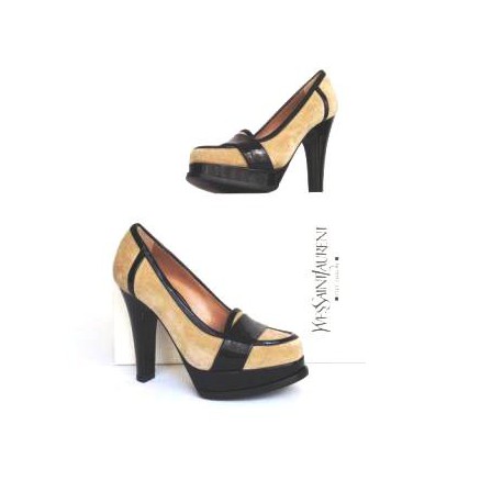 Yves Saint Laurent "jeanne 90 moccasin" platform pumps