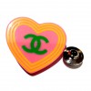 Pin's CHANEL PM heart pink double C Green