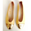 Ballerinas CHANEL T40 two-tone gold and beige