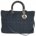 Sac Lady Dior de DIOR en tissu bleu marine