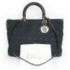 Sac Lady Dior de DIOR en tissu bleu marine