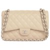 Sac Jumbo CHANEL cuir caviar beige