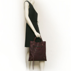 Sac cabas BALANCIAGA cuir bordeaux