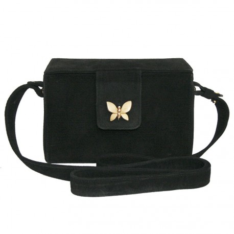 mini sac LANVIN veau velours noir