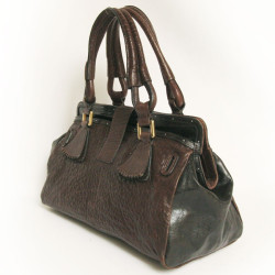 Sac CHLOE en cuir bicolore marron