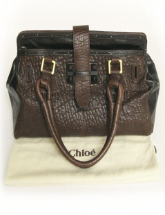 Sac CHLOE en cuir bicolore marron