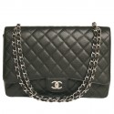 Bag maxi jumbo black grained calfskin CHANEL