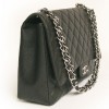 Sac maxi jumbo CHANEL veau grainé noir