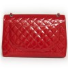 Sac maxi jumbo CHANEL cuir verni rouge