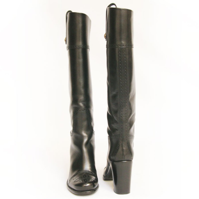 Boots LOUIS VUITTON t 36 1/2 black leather - VALOIS VINTAGE PARIS