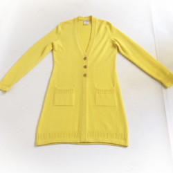 Robe pull CHANEL  T 42 cachemire jaune