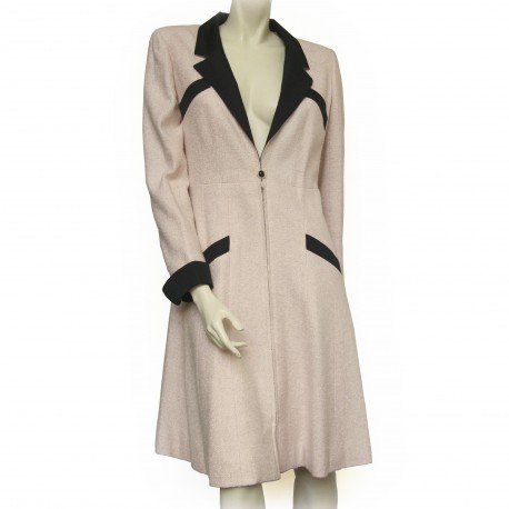 Robe Manteau CHANEL rose pale T 40 VALOIS VINTAGE PARIS