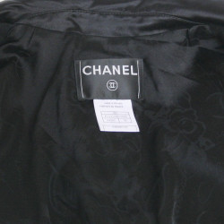 Manteau CHANEL noir en laine