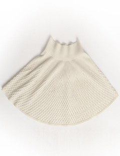 Poncho en laine ALAIA blanc cassé