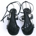 Evening Sandals DIOR T 37.5 black silk satin