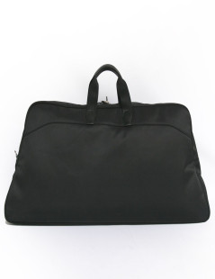 Sac de tennis HERMES en toile chevrons noirs