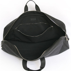 Sac de tennis HERMES en toile chevrons noirs