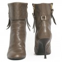 LOUIS VUITTON t 38.5 boots brown leather