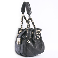 Mini sac JIMMY CHOO cuir et serpent noir