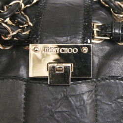 Mini sac JIMMY CHOO cuir vieilli et serpent noir