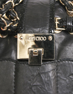 Mini sac JIMMY CHOO cuir et serpent noir