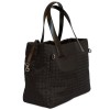 Sac CHANEL en toile monogram marron et noir