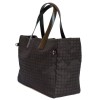 Sac CHANEL en toile monogram marron et noir