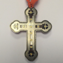 collier LANVIN crucifix grenat